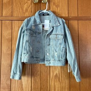 NWT distressed jean jacket